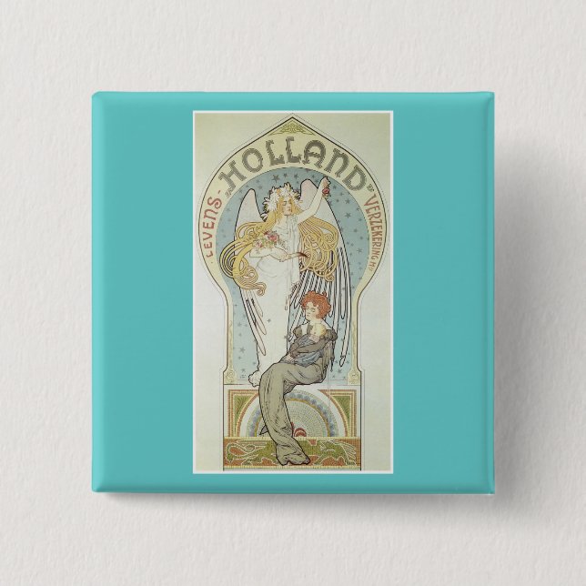 Badge Carré 5 Cm Hollande (Devant)