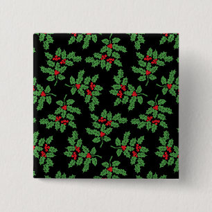 Badge Carré 5 Cm Holly Berries