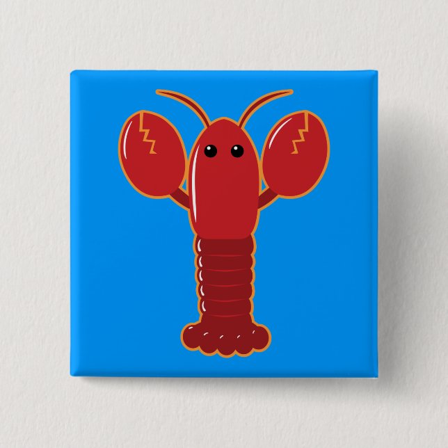Badge Carré 5 Cm Homard mignon (Devant)