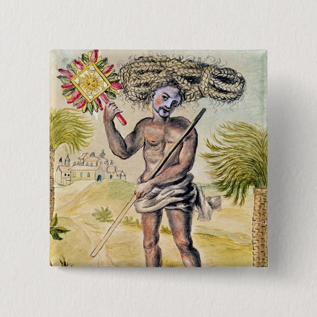 Badge Carré 5 Cm Homme contrit en Inde (Devant)