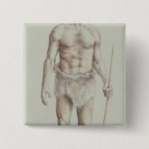Badge Carré 5 Cm Homme de Néanderthal