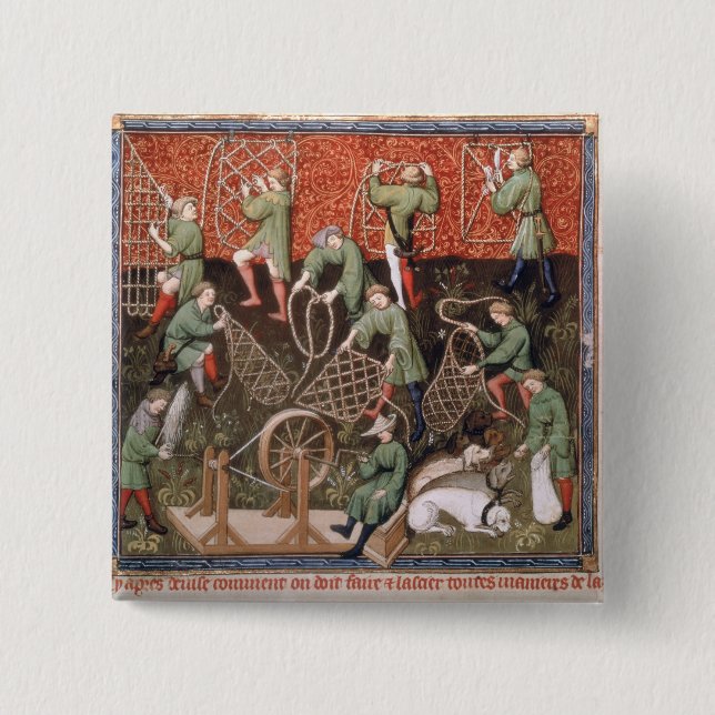 Badge Carré 5 Cm Hommes avec des filets (Devant)