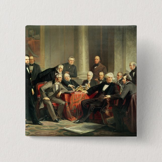 Badge Carré 5 Cm Hommes de progrès (Devant)