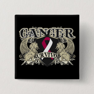 Badge Carré 5 Cm Hommes principaux de survivant de Cancer de cou
