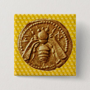 BADGE CARRÉ 5 CM HONEY BEE
