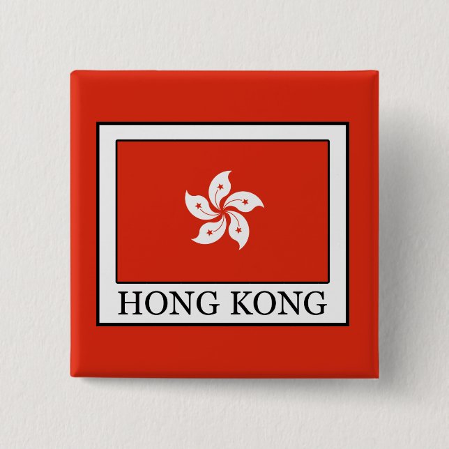 Badge Carré 5 Cm Hong Kong (Devant)