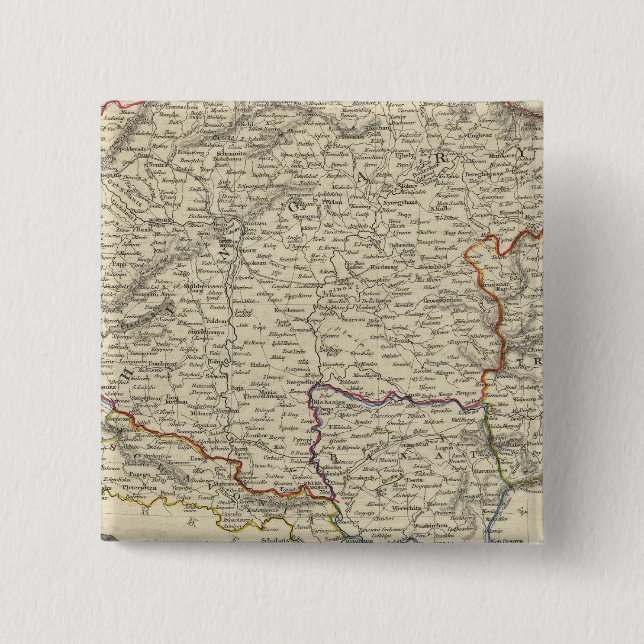 Badge Carré 5 Cm Hongrie (Devant)