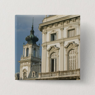 Badge Carré 5 Cm HONGRIE, région du lac Balaton, KESZTHELY :