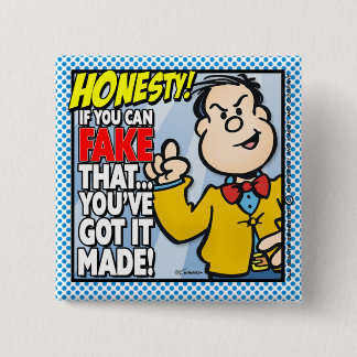 Badge Carré 5 Cm Honnêteté