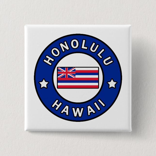 Badge Carré 5 Cm Honolulu Hawaii (Devant)