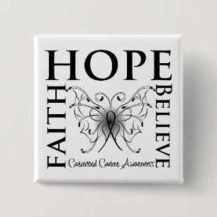 Badge Carré 5 Cm Hope Belith Faith - Cancer du Carcinoïde