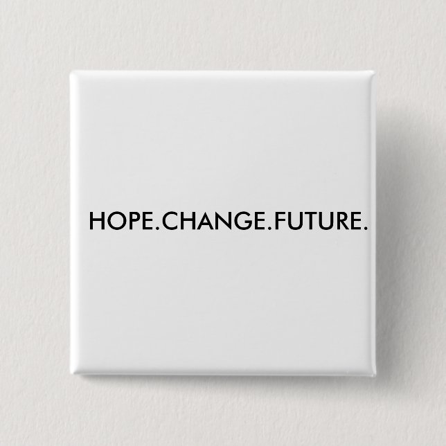 BADGE CARRÉ 5 CM HOPE.CHANGE.FUTURE. (Devant)
