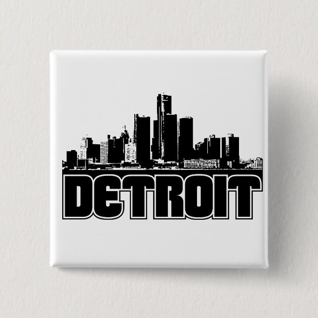 Badge Carré 5 Cm Horizon de Detroit (Devant)