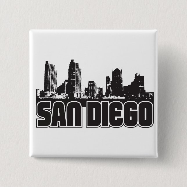 Badge Carré 5 Cm Horizon de San Diego (Devant)