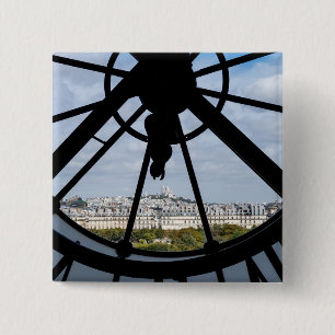 Badge Carré 5 Cm Horloge géante en verre au Musée d'Orsay - Paris