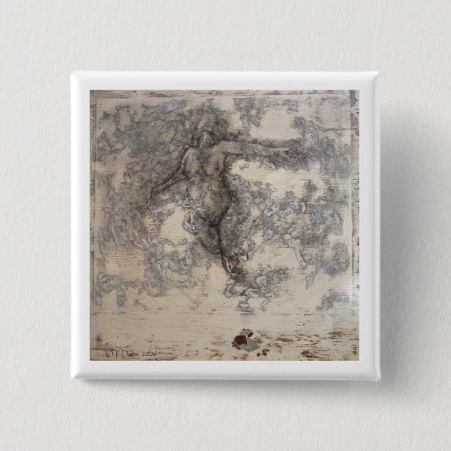 Badge Carré 5 Cm Hors du bouton de chaos (Devant)