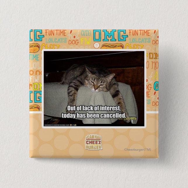 Badge Carré 5 Cm Hors du manque d'intérêt (Devant)