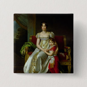 Badge Carré 5 Cm Hortense de Beauharnais et son fils