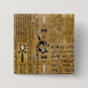 Badge Carré 5 Cm Horus - L'or et la perle de l'Egypte