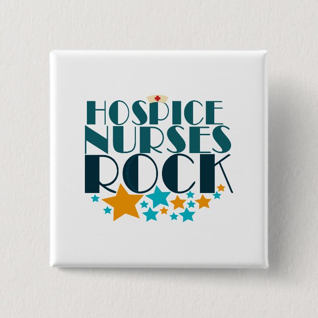 Badge Carré 5 Cm Hospice Nurses Rock (Devant)