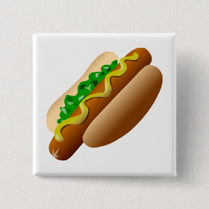 Badge Carré 5 Cm Hot-dog