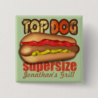 Badge Carré 5 Cm Hot dog de griffe supérieure personnalisé