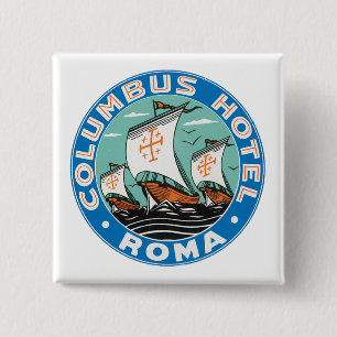 Badge Carré 5 Cm Hôtel Columbus, Rome