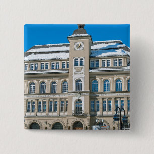 Badge Carré 5 Cm Hôtel de ville à St Moritz, Suisse