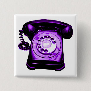 Badge Carré 5 Cm Hotline Purple