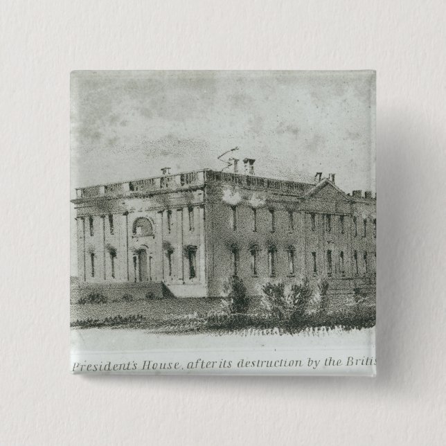 Badge Carré 5 Cm House After du Président sa destruction (Devant)