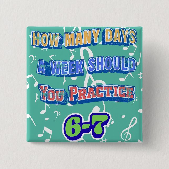 Badge Carré 5 Cm How Many Days A Week Should You Practice (Devant)