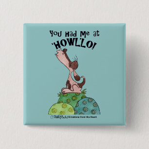 Badge Carré 5 Cm Howler Dog