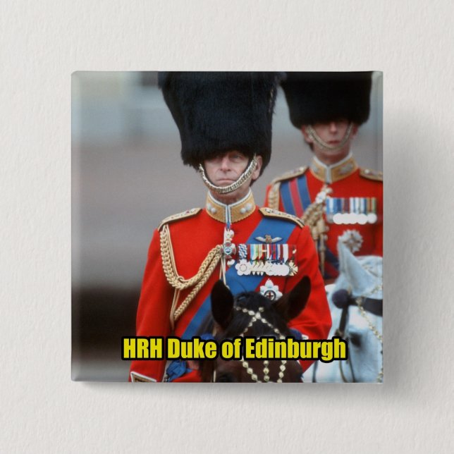 Badge Carré 5 Cm HRH Duke d'Édimbourg (Devant)