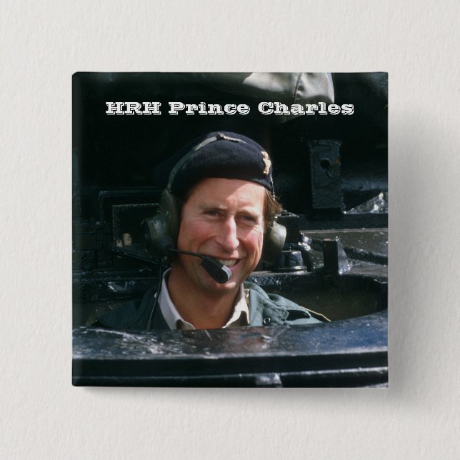 Badge Carré 5 Cm HRH Prince Charles (Devant)