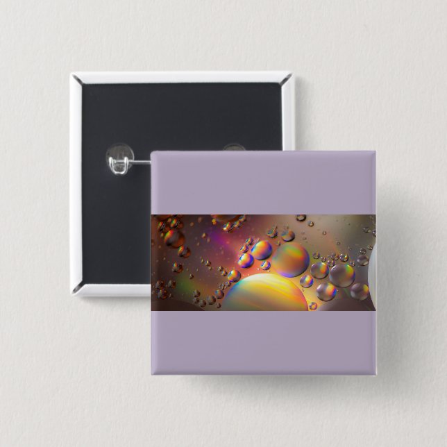 Badge Carré 5 Cm Huile sur l'eau (Devant & derrière)