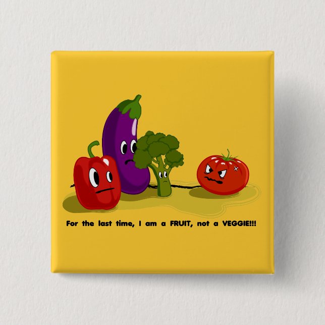 Badge Carré 5 Cm Humour de tomate (Devant)