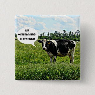 Badge Carré 5 Cm Humour de vache