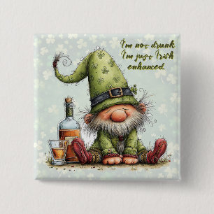 Badge Carré 5 Cm Humour drôle de la Saint-Patrick