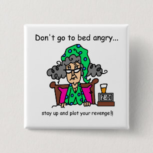 Badge Carré 5 Cm Humour heure du coucher