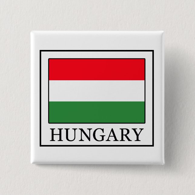 Badge Carré 5 Cm Hungary button (Devant)