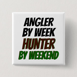 Badge Carré 5 Cm Hunter Angler
