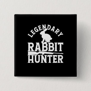 Badge Carré 5 Cm Hunter lapin légendaire