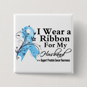 Badge Carré 5 Cm Husband Prostate Cancer Ribbon