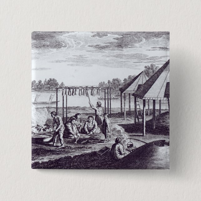 Badge Carré 5 Cm Huttes d'été (Devant)