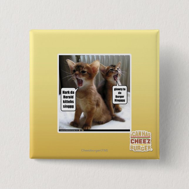 Badge Carré 5 Cm Hymnes de louange de Kitteh (Devant)