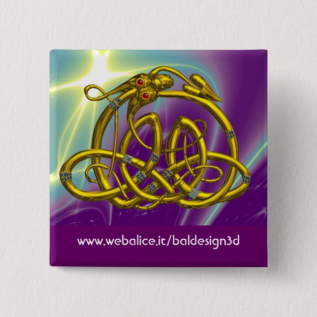 BADGE CARRÉ 5 CM HYPER DRAGON (Devant)