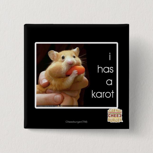 Badge Carré 5 Cm I a un karot (Devant)