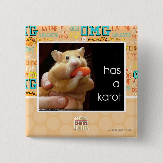 Badge Carré 5 Cm I a un karot (Devant)