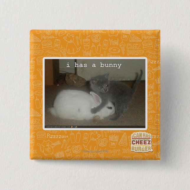 Badge Carré 5 Cm I a un lapin (Devant)