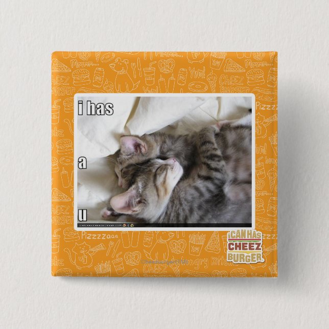 Badge Carré 5 Cm I a un u (Devant)